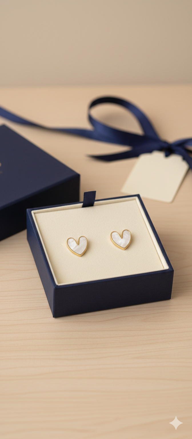 Zarif Kalp Küpe – Aşkın En Şık Hali 🤍